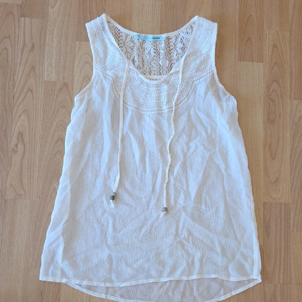 Maurices Cream Lace Tank Top